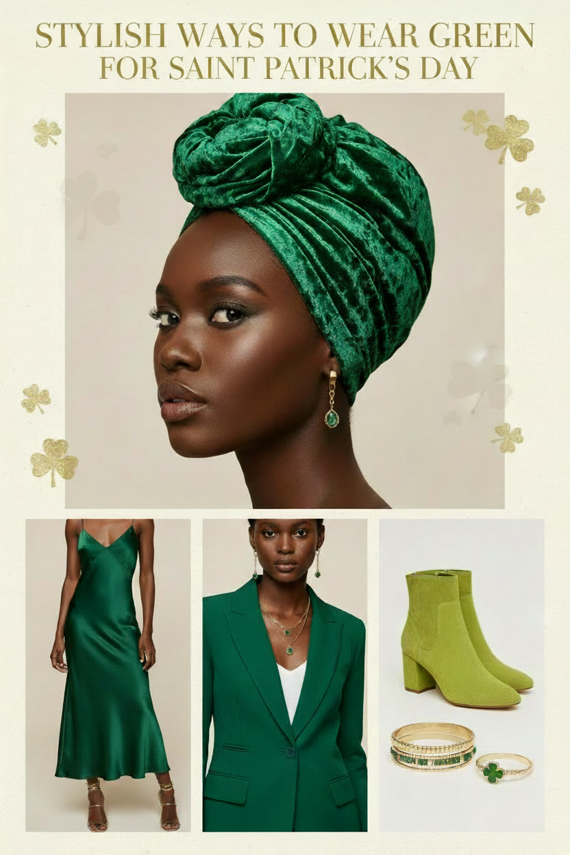 a blog post of green velvet head wraps